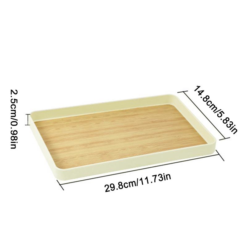 

Поднос для хранения в японском стиле из полипропилена с имитацией бамбука, прямоугольный, утолщенный, для чайника, многофункциональный, для хранения кухонных принадлежностей