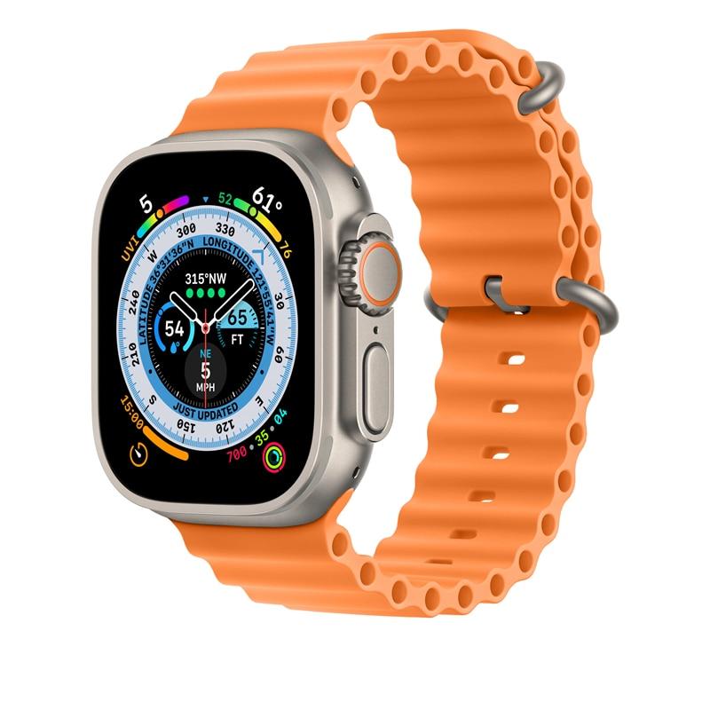 Silikonový řemínek YurKem Ocean pro Apple Watch 49 mm, 45 mm, 44 mm, 40 mm, 41 mm, 42 mm, 38 mm, pro iWatch Ultra řady 8, 7, 6, 5, 4, 3, SE