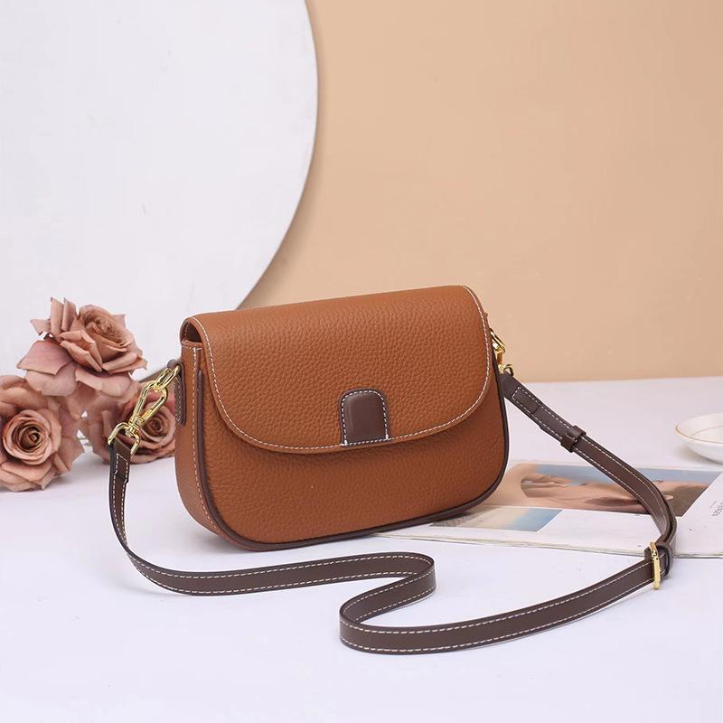 Top Layer Cowhide Single Shoulder Small Bag 2025 New Crossbody Bag Simple Elegant Women's Bag Fashion Genuine Leather Women's Bag