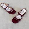 Fashion 2025 New French Wine Red Bow Diamond High-heeled Slippers with Exposed Toes Sandals  Shoes for Women  Slippers