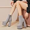 New autumn and winter rhinestone thick high-heeled short boots women's super high-heeled waterproof table