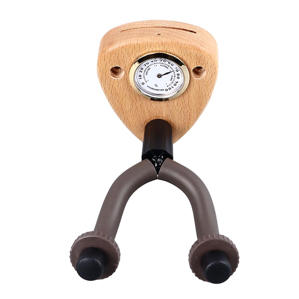 Wandmontierter Gitarrenhalter mit Hygrometer Holz Rutschfest Multifunktionaler Gitarrenhaken für Violine Mandoline Bass Leicht