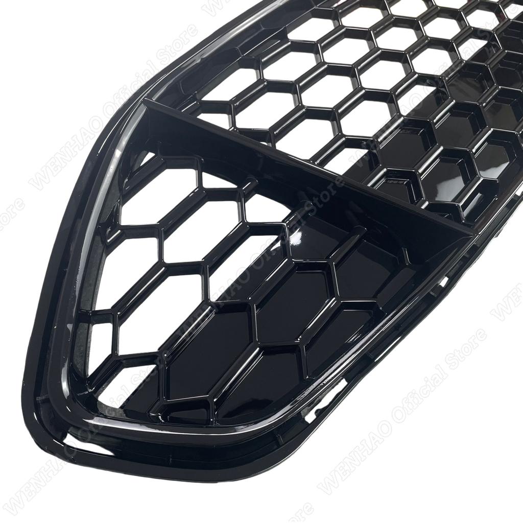 Car Front Bumper Radiator Grille For Ford Fusion Mondeo 2013-2016 Honeycomb Mesh Center Racing Grille Cover Gloss Black ABS