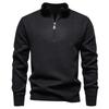 Men's Knitted Sweatshirt Long Sleeve Turtleneck Pullover Quarter Zipper Up Stand Collar Winter Fall Sweat Shirts for Men Texture Loose Pullover Tops