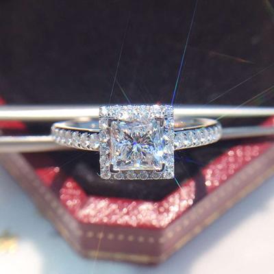 Nuovi Anelli Minimalisti per Matrimonio da Donna Zirconia Cubica Quadrata Taglio Principessa Semplici ed Eleganti Accessori Femminili Gioielli di Tendenza