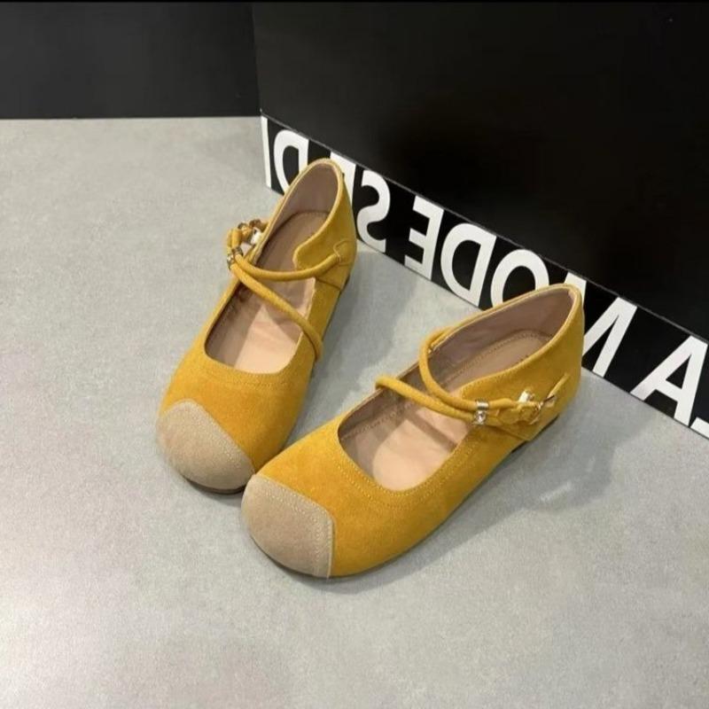 Spring New Flat Shoes Women's Round Head Shallow Mouth Suede Soft Sole Anti-slip Wear-resistant Single Shoes