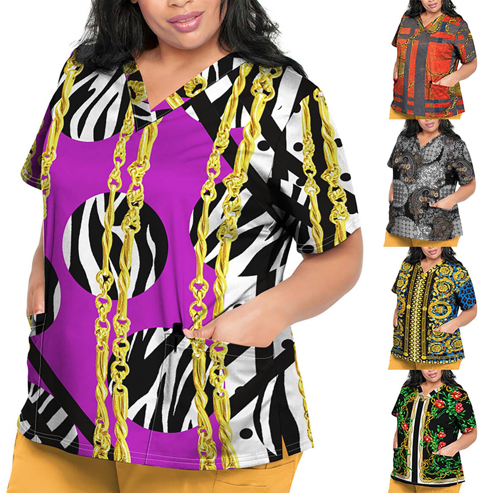 

Женский персонализированный принт с коротким рукавом V-образным вырезом Топы Рабочий леопардовый узорТрубки