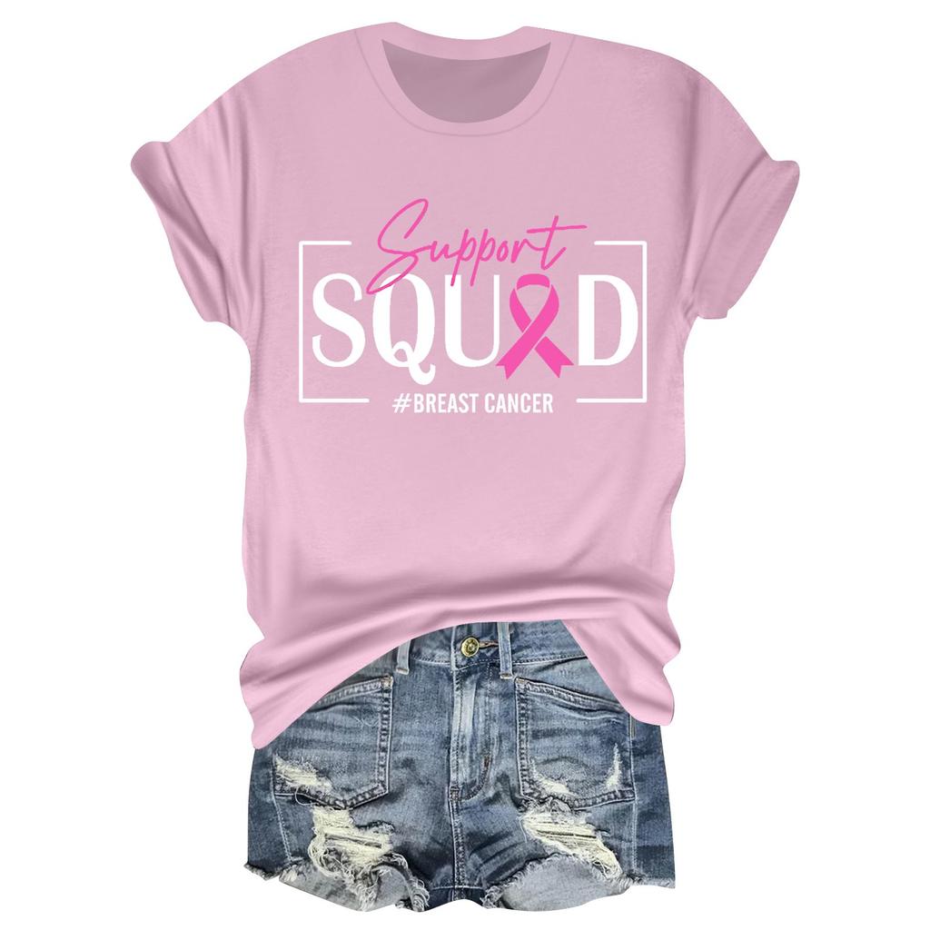 Women's Casual Halloween Breast Print T-Shirt Round Neck Pullover Short Sleeve Top