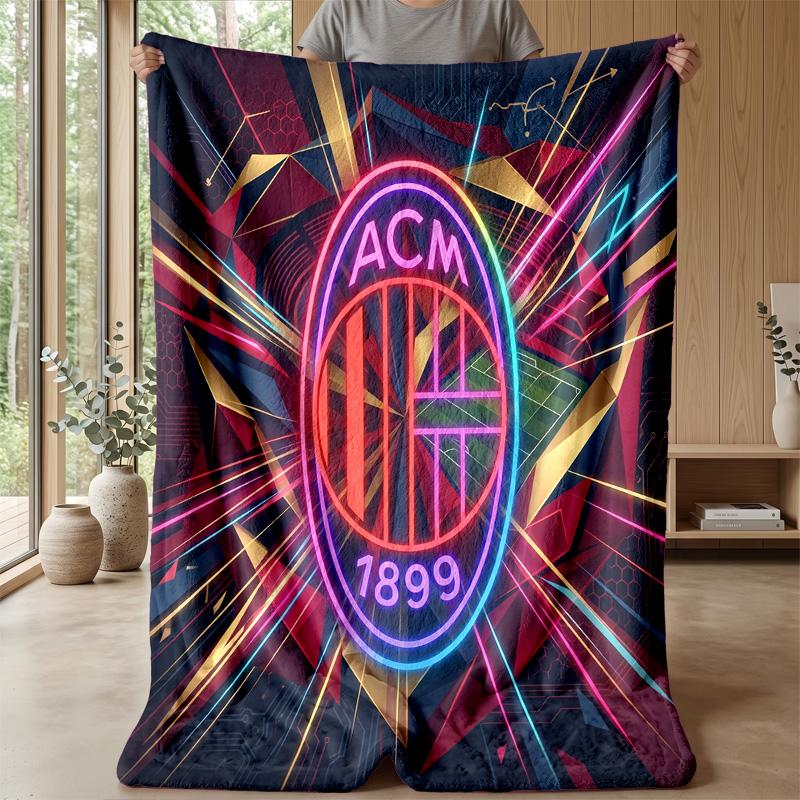 AC Milan Theme blanket Soft Flannel Blanket Plush Throw Blanket Cozy Sofa Bed Blanket for Home Decor