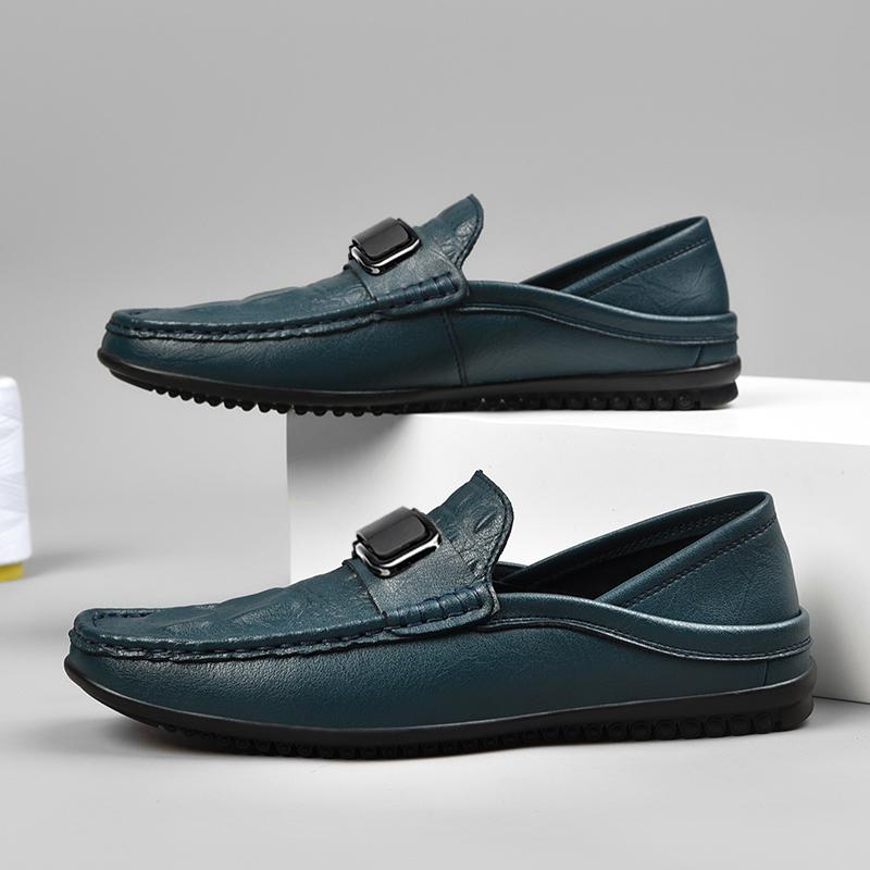 Fashion Luxury Brand Mens Loafers Fashion Dual-Purpose Casual Shoes New Comfy Men Driving Flats Handmade Leather Moccasins Man Half Drag