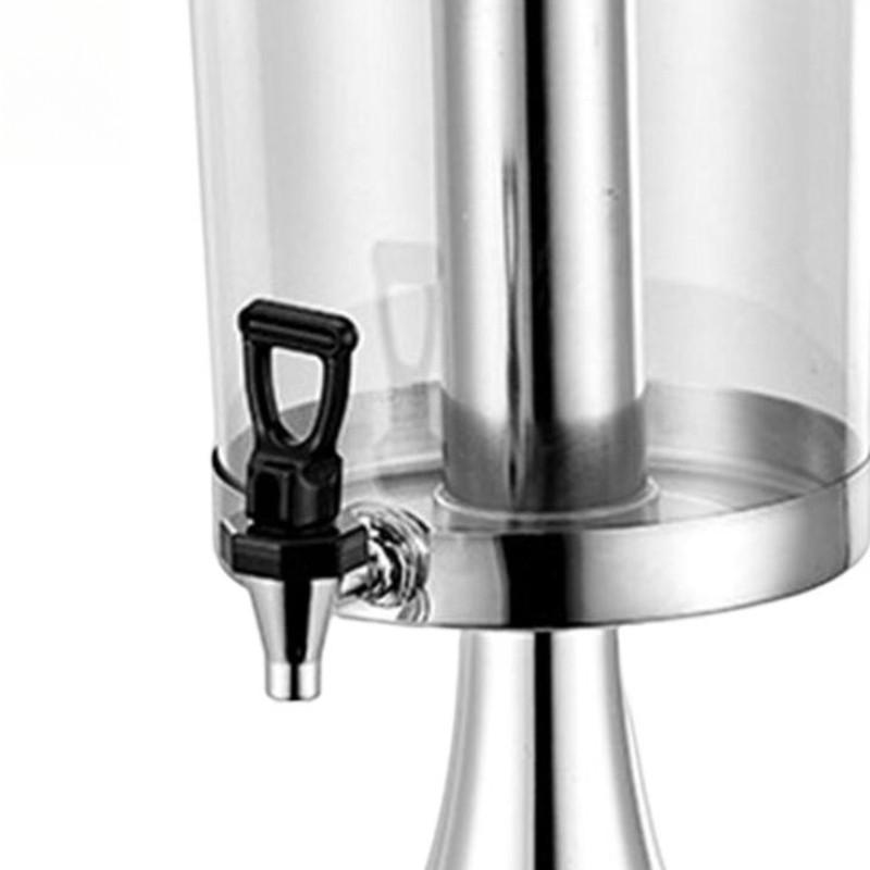 8L Large Capacity Kitchen Water Pitcher Beverage Barrel Dispenser Sealed Bottles Removable Stainless Steel Ice-holding Cylinder