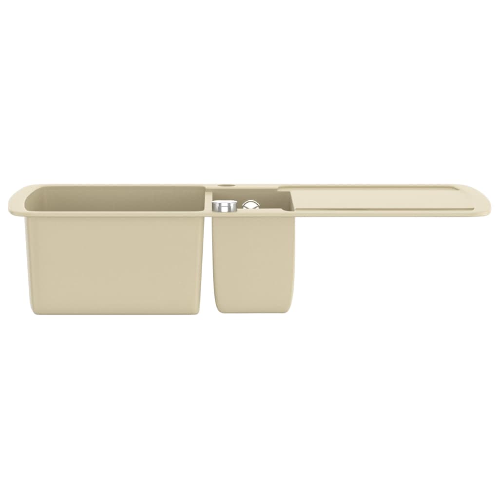 Vidaxl Two-Bowl Granite Sink, Beige