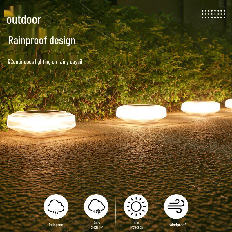 Waterproof LED Solar Fence & Courtyard Post Light