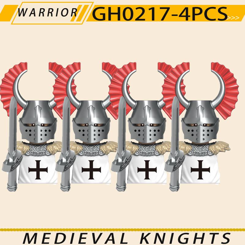 Medieval Military Jerusalem Tripoli Knight Building Blocks Castle Lionheart Hospital Teutonic Soldier Figures Warrior Bricks Toy