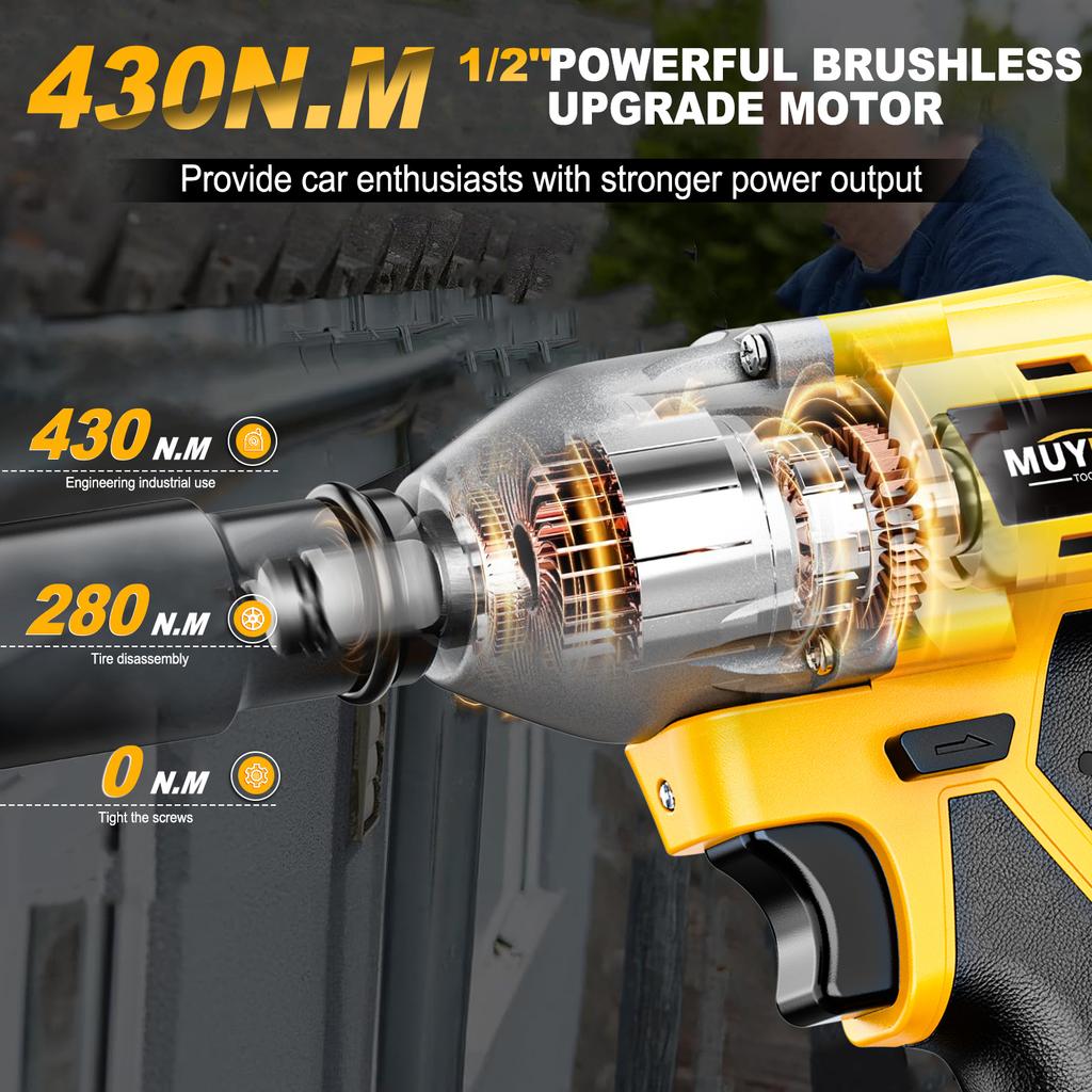 3-in-1 20V Industrial Grade Cordless Impact Wrench Set DIY Car Maintenance Battery Power Supports Drop Shipping EU Warehouses