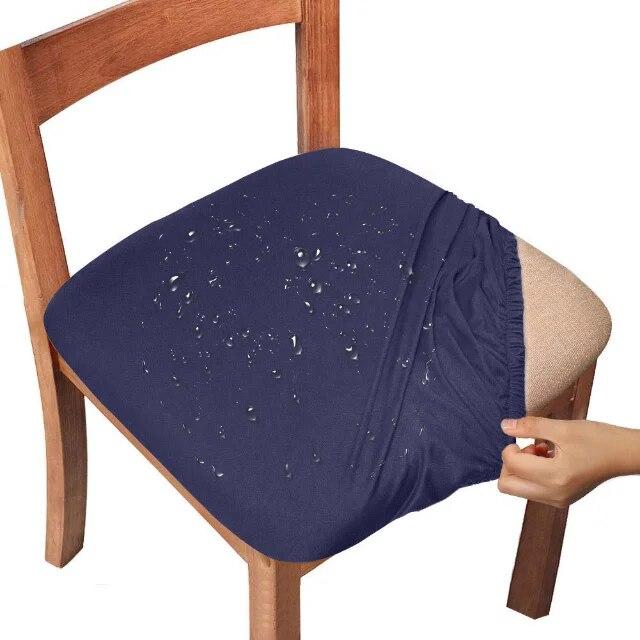 Waterproof Chair Seat Cover Solid Elastic Chair Cushion Cover Anti-dust Chair Protector Dining Room Spandex Armchair Slipcover