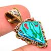 Natural Rainbow Calcica Two Tone 925 Solid Sterling Silver Pendant 1.40" p8O88