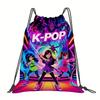 K-Pop Huntress Girls Drawstring Backpack, Sling Gym Bag for Women and Men, Lightweight Polyester Sports Bag for Outdoor and Travel