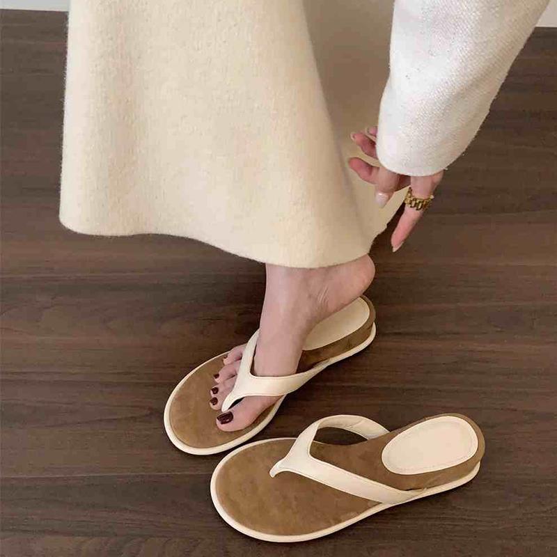 Bohemia Style Summer Women Wedges Heel Slippers Outdoor Clip Toe Slide Ladies Casual Beach Vacation Flip Flop