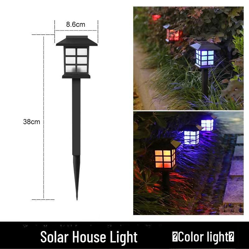 Outdoor Solar Garden Lanterns: Small Palace Chinese Atmosphere Lawn Lights with Ground Stakes
