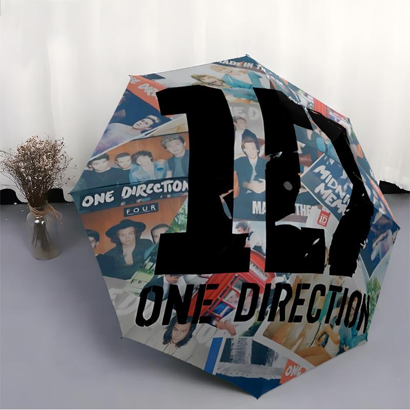 1pc One Direction Music Band Automatic Open/close Folding Portable Umbrella with 8-Rib Structure for Women/Men, All-Season Use A0901109