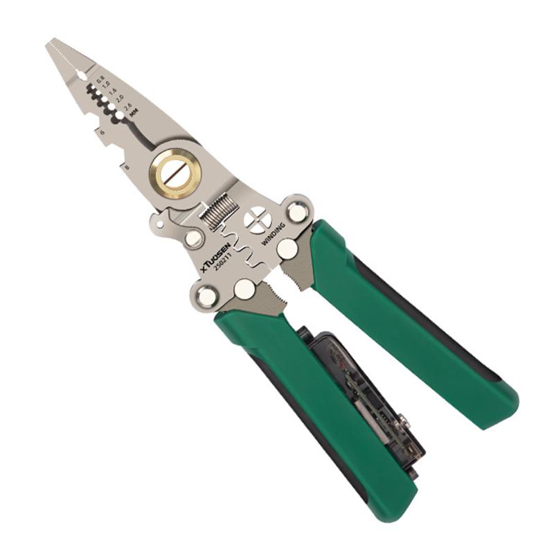 Multifunctional Wire Stripper With Electrical Test Pen Foldable Cable Cutter Crimper Tool, Electrical Folding Pliers For Cutting