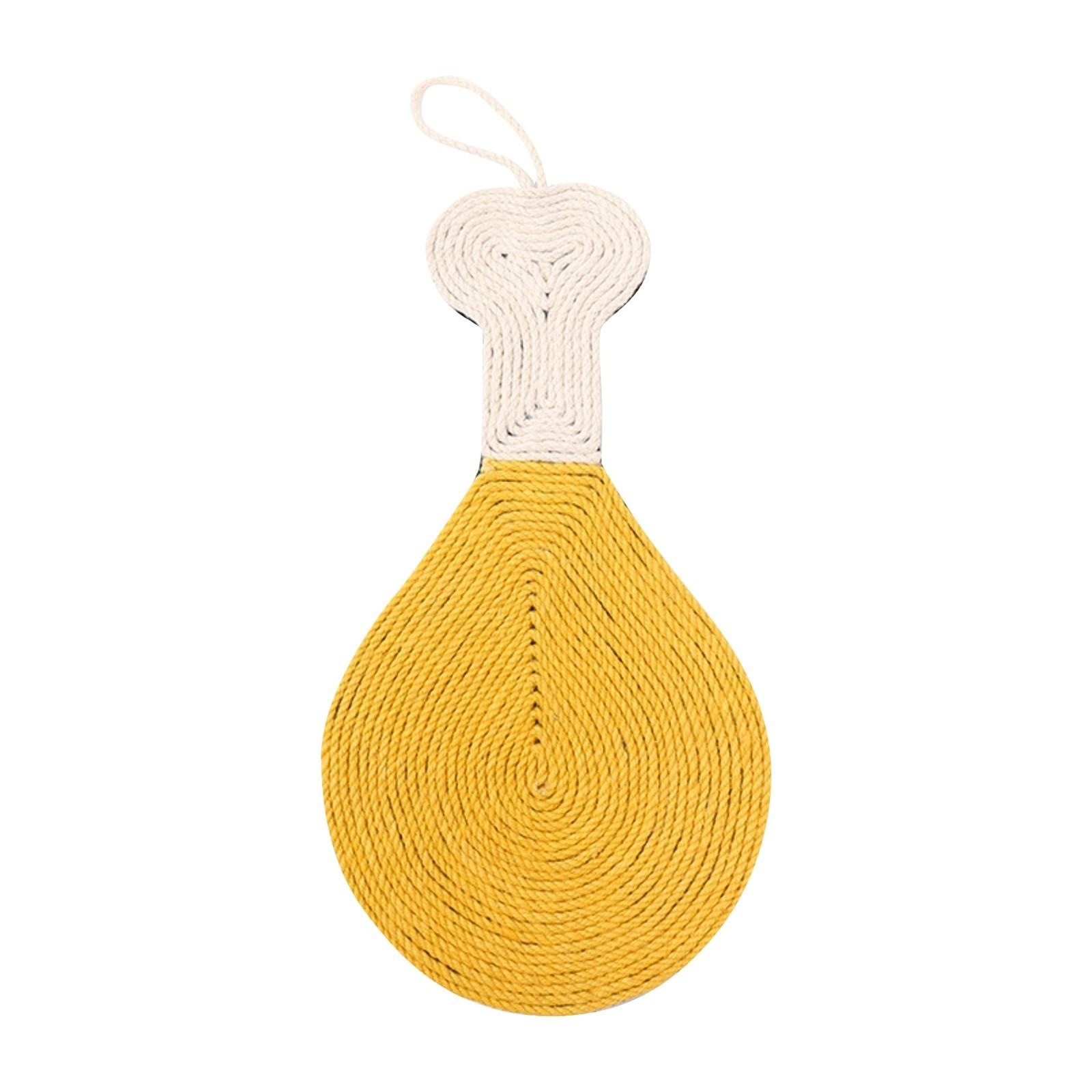 

Fruit And Chickenleg Shaped Sisal Scratching Mat -Scratch Board Hangable Scratching Board Pet Toy One Size жёлтый