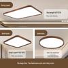 Modern Minimalist Walnut Ceiling Light - Solid Wood for Living Room, Bedroom, Dining Room, and Study