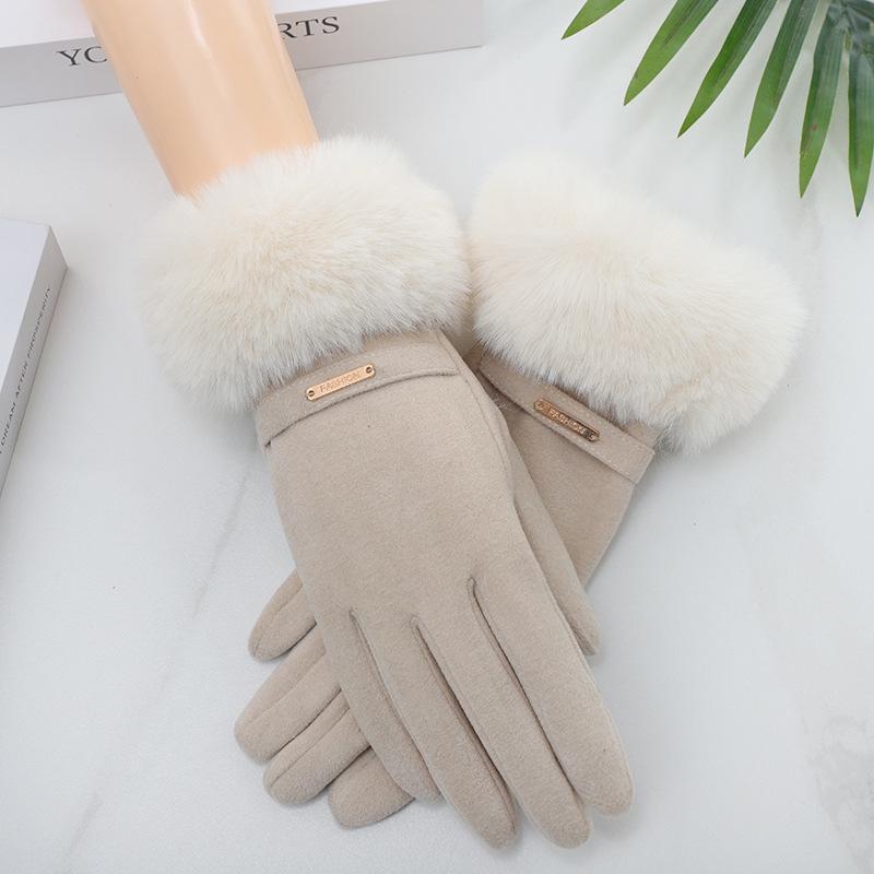 Warm Thickened Plush Open-Finger Cycling Gloves - Windproof, Coldproof Winter Wear