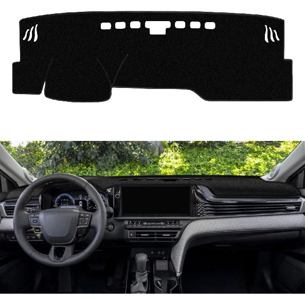 Dash Cover For Toyota Camry 2025 2026 Dashboard Cover Mat Sunshade No Glare UV Rays Protector Nonslip Pad Accessories (Black)