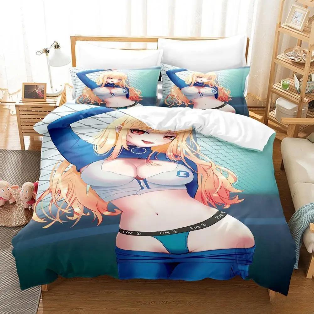 3D Print Anime Kawaii Marin Kitagawa Bedding Set Single Twin Full Queen King Size Bed Set Adult Kid Bedroom Duvet cover Sets