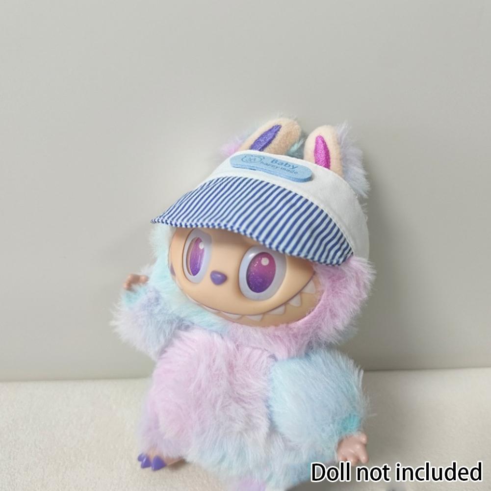 Doll Cap for Dollhouse Miniature 17cm Labubu Color Match Hat Kawaii Cute Doll Accessories Kids Girls Toys