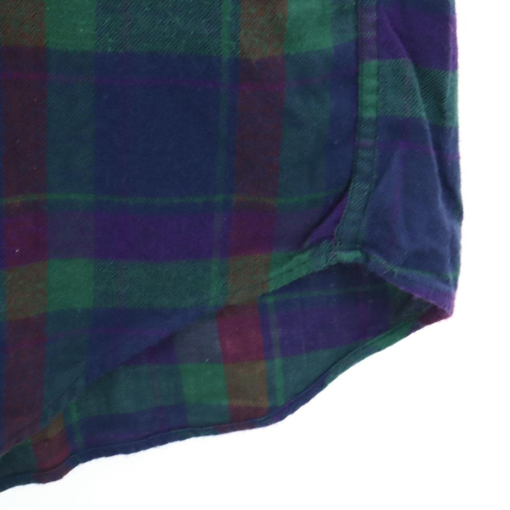 CHAPS RALPH LAUREN 80s vintage Check Pattern Long sleeve flannel Button down shirt Men's Used