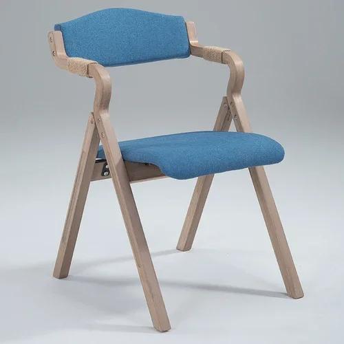 Essstuhl gebogenes Holz modern schlicht retro klappbare Rückenlehne Stoff Café Restaurant Freizeit Arbeitszimmer Wartebereich