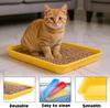 3 Pcs Low Entry Litter Box for Kittens & Bunnies, Waterproof Portable Travel Toilet, Easy to Clean, Red Blue Yellow