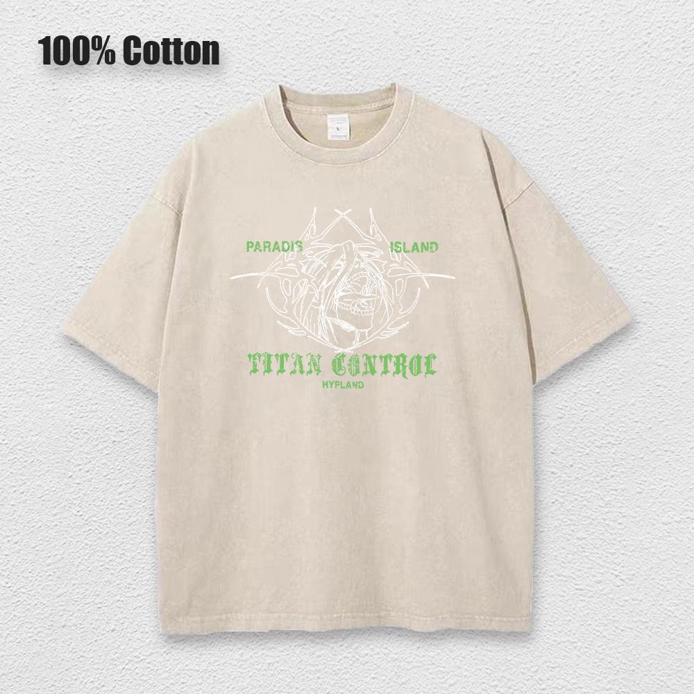 Anime Attack on Titan Syre T-skjorte Bomull Kort Ermet Trykt Streetwear Vintage Vasket T-skjorter Menn Harajuku Manga Grafisk