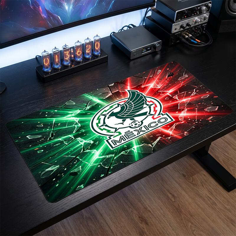 Mexico footbal Crest Mouse Pad, Extended Non Slip Rubber Desk Mat for Gaming Office Laptop Fan Gift