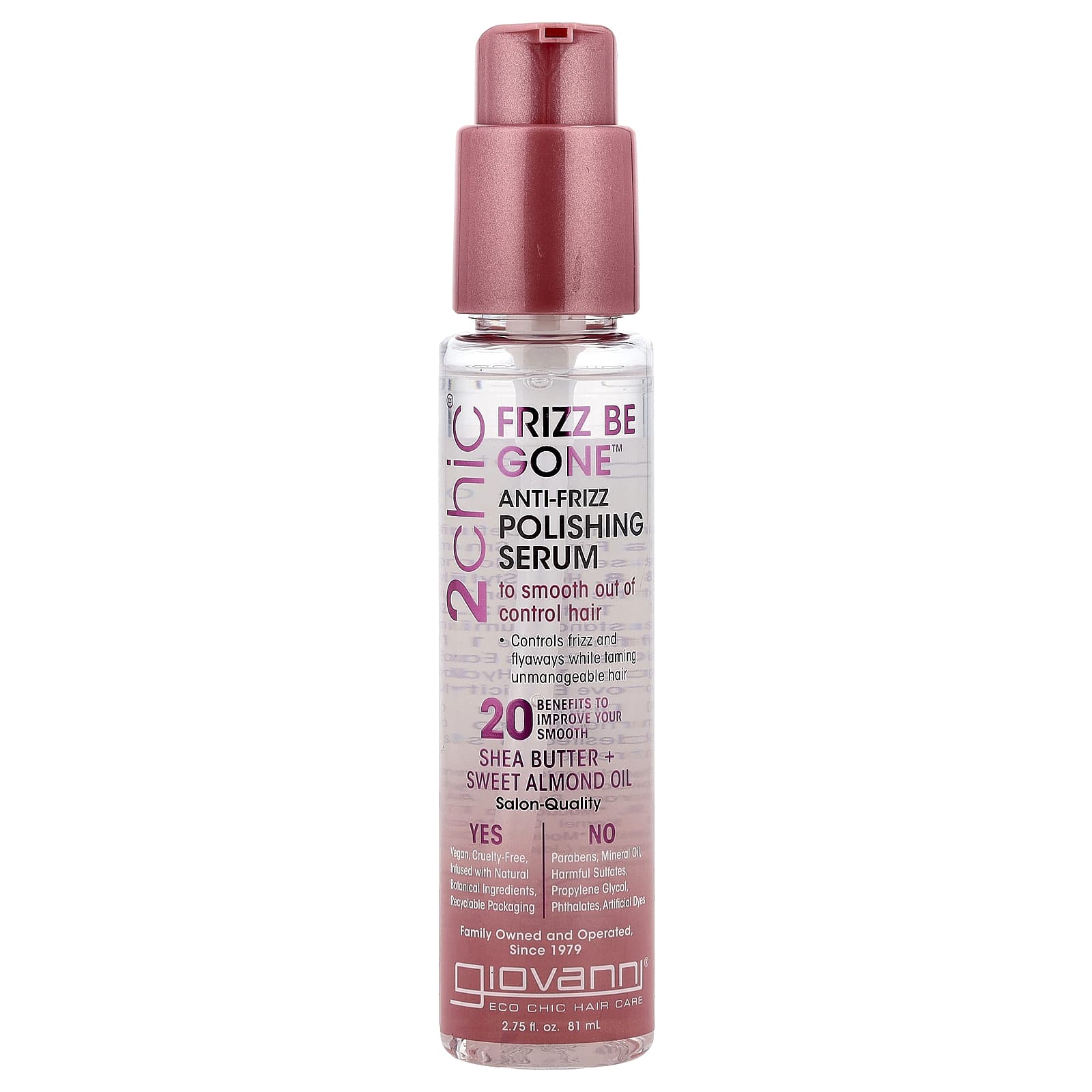 

2Chic, Frizz Be Gone, Anti-Frizz Polishing Serum, Smoothes and Improves Unruly Hair, Shea Butter + Sweet Almond Oil, 81 Ml (2.75 Fl Oz)