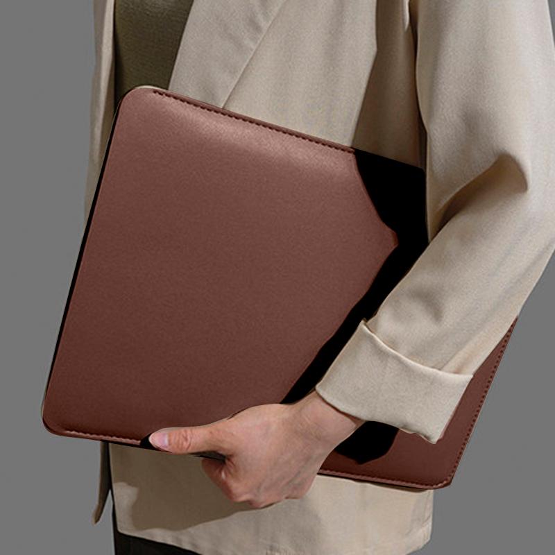 Étui de Protection pour Ordinateur Portable en Cuir PU Simple Étui de Protection Imperméable pour Tablette (12-16 Pouces)