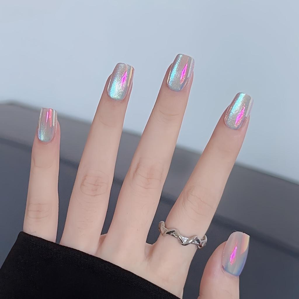 Dreamy Lavender Cat Eye Press-On Nail Set - 30 Pieces