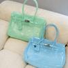 Borsa Tote Jelly in PVC Trasparente da Donna Grande Capacità Portatile a Mano a Spalla Moda Trasparente Stile Crossbody