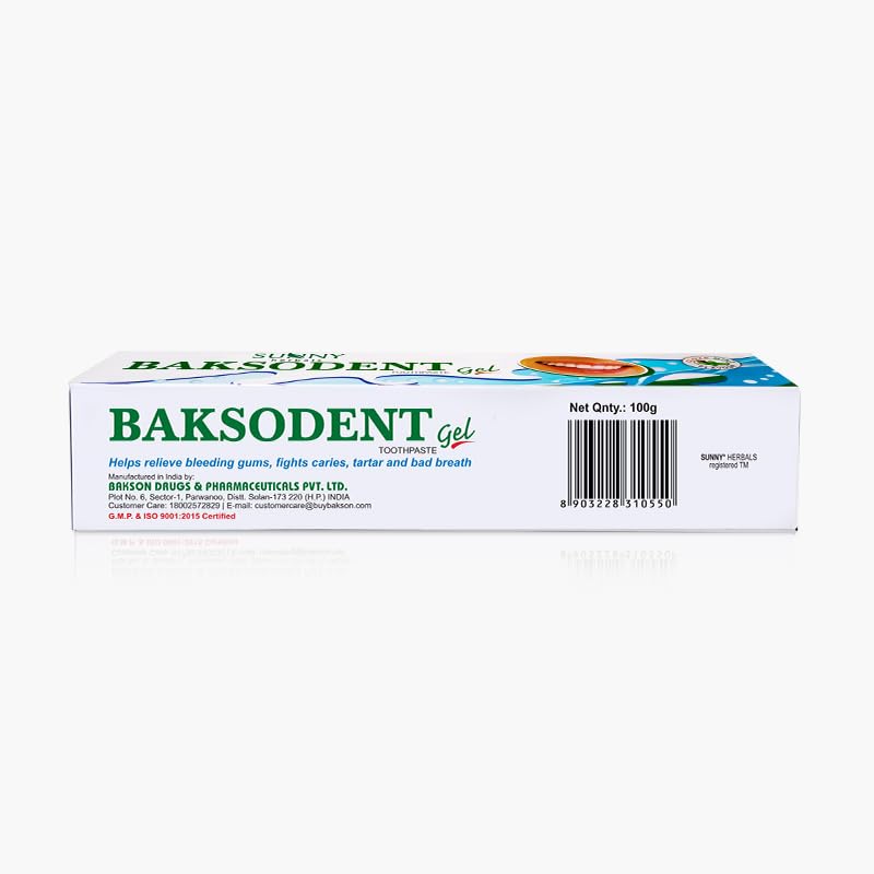 Sunny Herbals Baksodent Toothpaste Gel 100ml Pack Of 1 With Germ Control & Clove Mint Freshness