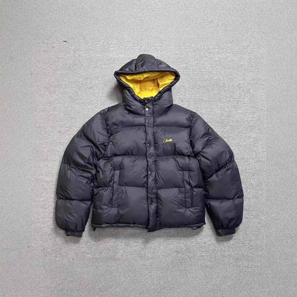 Corteiz 24ss Alcatraz Bestickte Kapuzen-Daunenjacke - Trendiger Winter-Paarstil