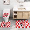 Santos de Guapiles FC Pattern 3Pcs Bathroom Rug Set, Non Slip Absorbent Bath Mat, Contour Mat & Toilet Lid Cover, Bathroom Decor