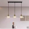 LED Vintage Glass Pendant Light Green Hanging Lamps Living Room Decor Luminaire Hall Bedroom Dining Room Chandelier Ceiling Lamp