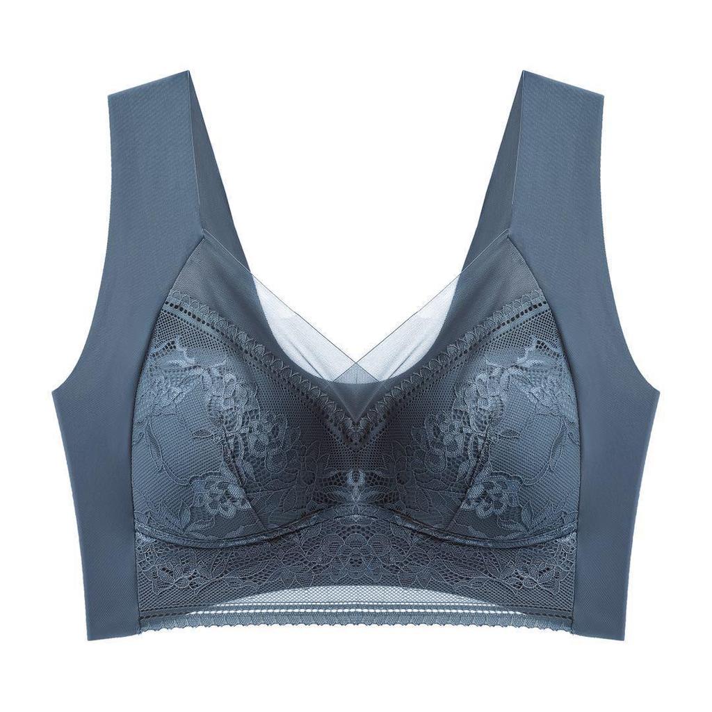 Plus-Size Lace Seamless Supportive Wire-Free Bra for Women