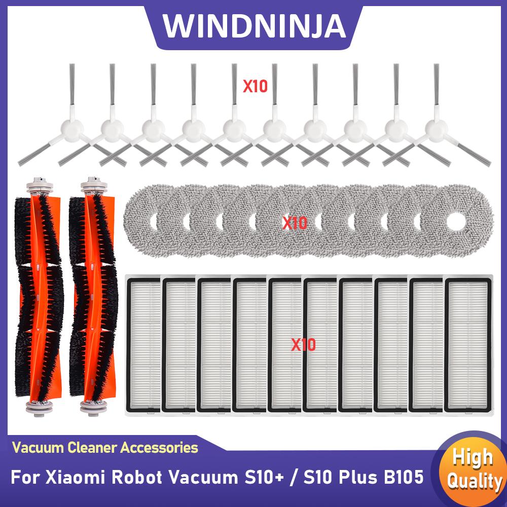 For Xiaomi S11+ / S11 Plus B111 / S11 + Robot Vacuum Cleaner Accessories Parts Main Brush Side Brush Hepa Filter Mop Cloths Kit