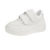 Leather thick sole 2025 little fat ding~ Velcro thick sole heightening velvet casual shoes board shoes women's little white shoes women