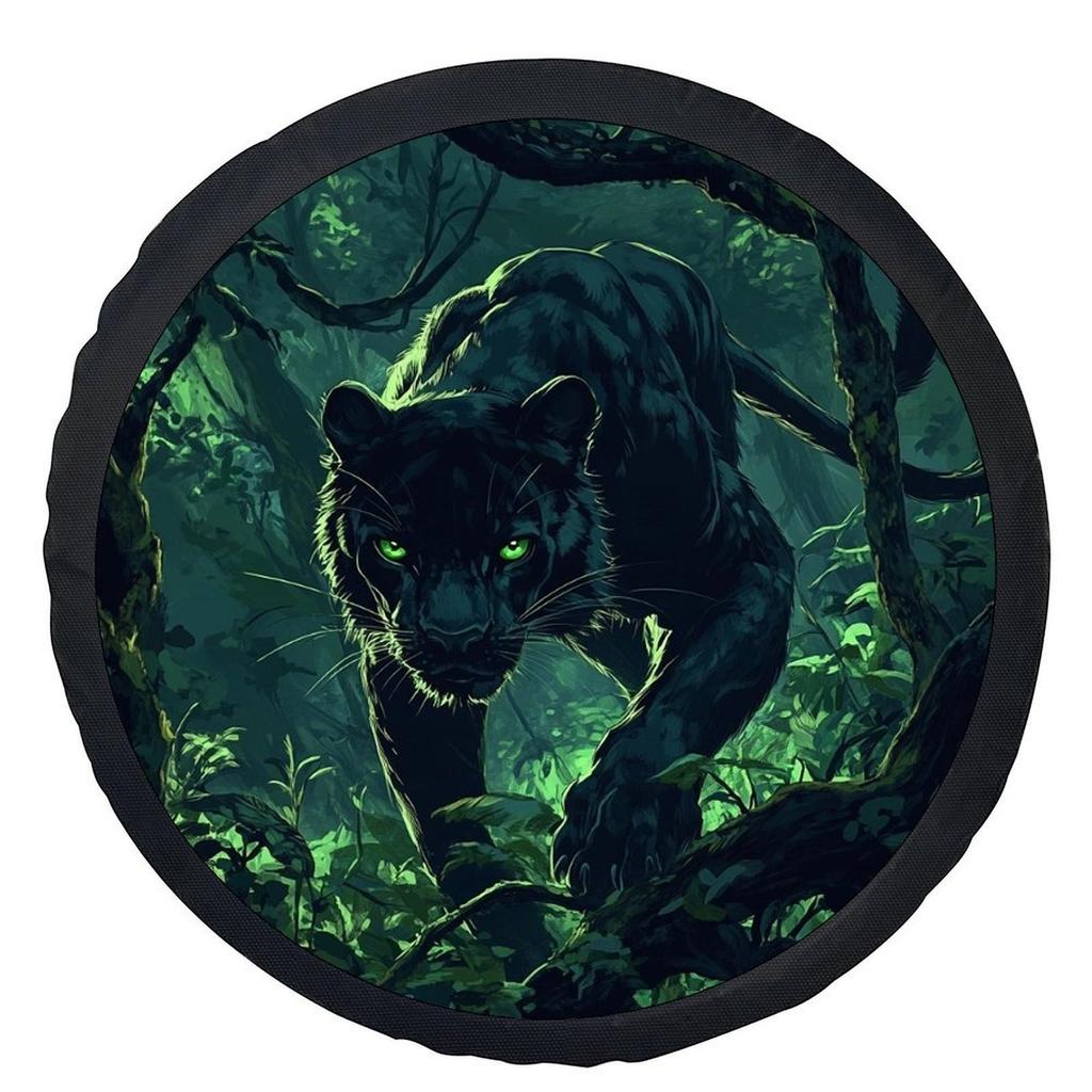 1pc Tire Cover Featuring A Panther In The Jungle, Stylish And Universal, Providing Protection For Wheels, Compatible With Most V