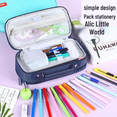 Large Capacity Multi-layer Canvas Pencil Case for Students